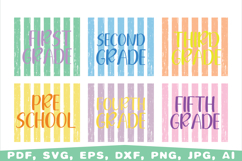 back to school, school grades png, striped school grades svg Product Image 1