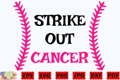 Strike Out Cancer SVG | Breast Cancer SVG | Cancer Awareness Product Image 1