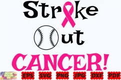 Strike Out Cancer SVG | Breast Cancer SVG | Cancer Awareness Product Image 1