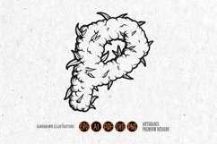 Striking unique P lettering cannabis smoke silhouette Product Image 1