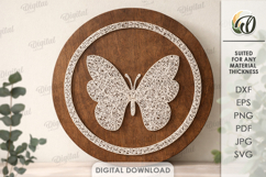 String Art Decor Laser Cut. Round Sign. Butterfly SVG Product Image 1