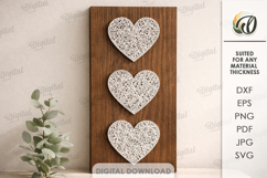 String Art Decor Laser Cut. Wall Decor. Hearts SVG Product Image 1