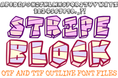 Stripe Block Lettering Font Chunky ABC OTF Type by Squeeb Creative