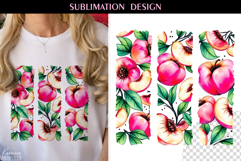 Pink Peach T Shirt Sublimation | Summer Fruit Sublimation Product Image 1