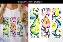 Juicy Pear T Shirt Sublimation | Summer Fruit Sublimation Product Image 1