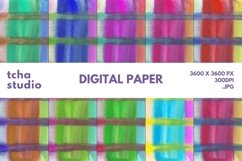 Stripe Tree Tone Watercolor Digital Papers Background Product Image 1