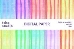 Stripe Watercolor Digital Papers Background Product Image 1
