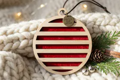 Striped Christmas Bauble SVG Laser Cut Ornament Design File Product Image 2