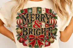 Striped Christmas Merry and Bright PNG Product Image 4