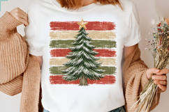 Striped Christmas Tree PNG,Vintage Christmas Sublimation Product Image 2
