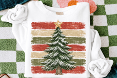 Striped Christmas Tree PNG,Vintage Christmas Sublimation Product Image 3