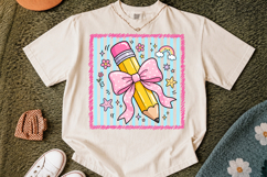 Striped Coquette Pencil PNG, Teach Love Inspire PNG Product Image 2