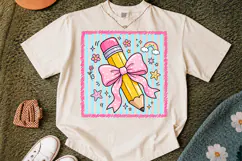 Striped Coquette Pencil PNG, Teach Love Inspire PNG Product Image 2