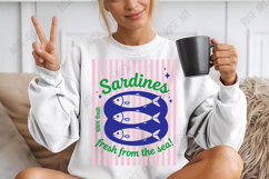 Striped Coquette Vintage Sardines Tin PNG Product Image 2