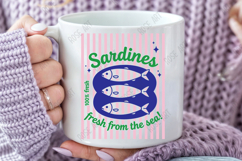 Striped Coquette Vintage Sardines Tin PNG Product Image 4