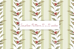 Green Striped Floral Seamless Pattern Product Image 1