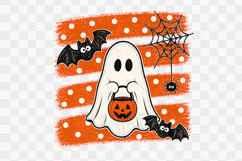 Cute Ghost Bats Png Striped Dots Sublimation Design Product Image 1