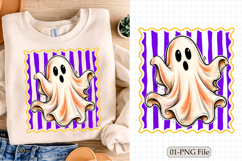 Striped Ghost Halloween Png,Spooky Season Sublimation Product Image 1