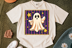 Striped Ghost Png, Halloween Girly Shirt Design Product Image 2