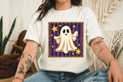 Striped Ghost Png, Halloween Girly Shirt Design Product Image 3