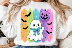 Striped Ghost Pumpkin PNG Product Image 2