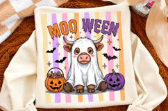 Striped Halloween Highland Cow Png, Spooky Season Png Product Image 2