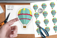 Striped Hot Air Balloon Sticker Product Image 1