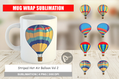 Mug Wrap Striped Hot Air Balloon Product Image 1
