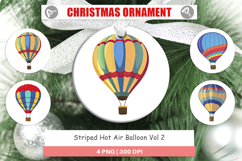 Ornament Striped Hot Air Balloon Product Image 1