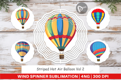Wind Spinner Striped Hot Air Balloon Product Image 1