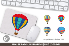 Mouse Pad Striped Hot Air Balloon Product Image 1