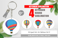 Keychain Striped Hot Air Balloon Product Image 1
