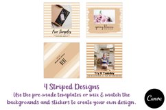 Striped Instagram Post Templates for Canva