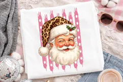 Striped Leopard Santa PNG, Retro Santa Claus Png Product Image 2