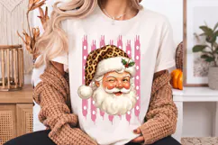 Striped Leopard Santa PNG, Retro Santa Claus Png Product Image 3