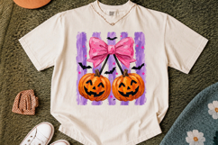 Striped Pumpkin Cherry PNG Sublimation, Coquette Halloween Product Image 2