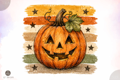 Striped Pumpkin PNG,Vintage Pumpkin Season PNG Product Image 1