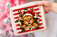Striped Reindeer PNG, Christmas Deer Holiday Shirt Design Product Image 2