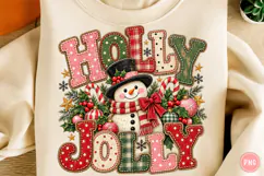 Striped Retro Christmas Holly Jolly PNG Product Image 1