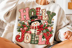Striped Retro Christmas Holly Jolly PNG Product Image 3