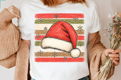 Striped Santa Hat PNG,Vintage Christmas Sublimation Product Image 2
