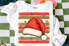 Striped Santa Hat PNG,Vintage Christmas Sublimation Product Image 3