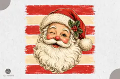 Striped Santa PNG,Christmas shirt sublimation design Product Image 1