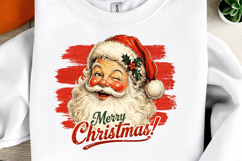 Striped Santa PNG Retro Santa Claus Png Product Image 1