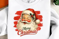 Striped Santa PNG Retro Santa Claus Png Product Image 1