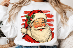 Striped Santa PNG Retro Santa Claus Png Product Image 2