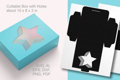 Striped Shadow Star Window Rectangular Gift Box Paper Cut 