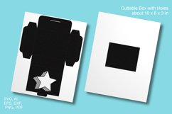 Striped Shadow Star Window Rectangular Gift Box Paper Cut 