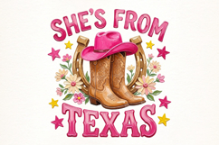 Striped She's From Texas PNG Product Image 1
