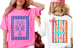 Striped Sweet Summer Time Png, Preppy Summer Shirt Design Product Image 2